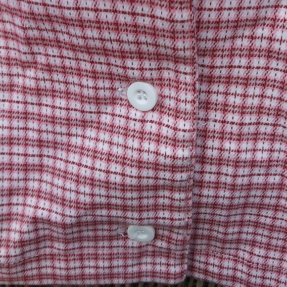 Brandy Melville / John Galt Vivian Red White Plaid Soft Button Down Crop Top - Picture 6 of 13